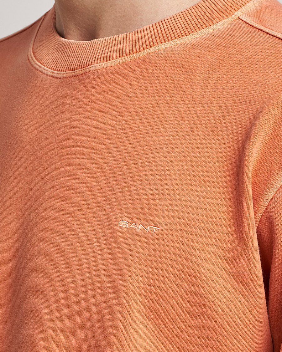 Men | Sweaters & Knitwear | GANT | Sunbleached Crew Neck Sweatshirt Orange