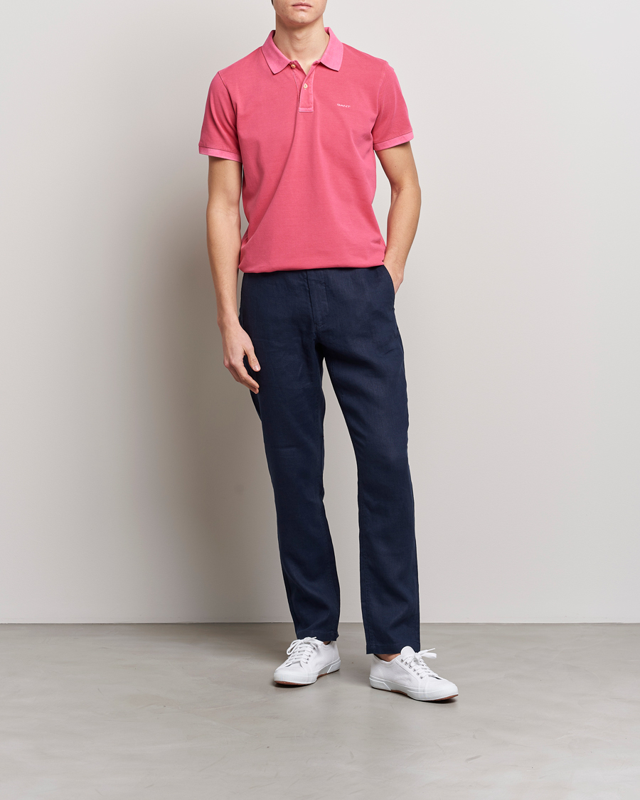 Men | Polo Shirts | GANT | Sunbleached Polo Magenta Pink