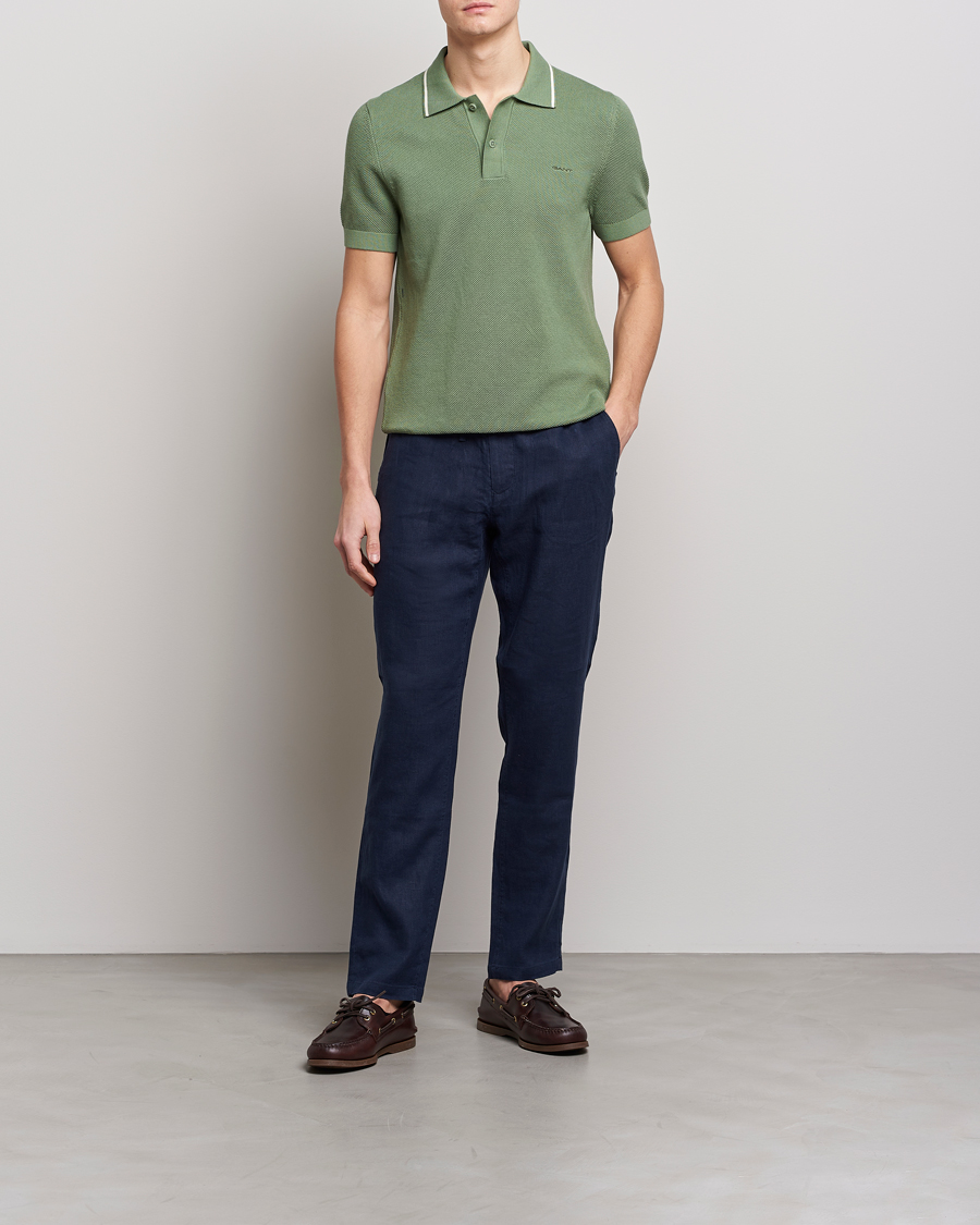 Men | Polo Shirts | GANT | Cotton Knitted Polo Calamata Green