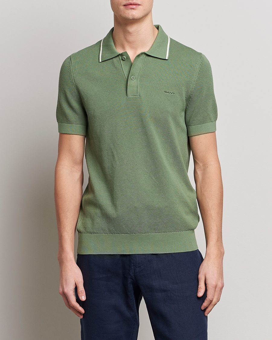 Men | Polo Shirts | GANT | Cotton Knitted Polo Calamata Green