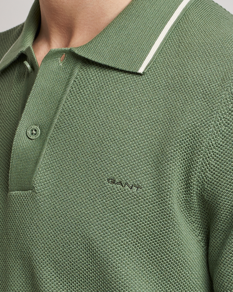 Men | Polo Shirts | GANT | Cotton Knitted Polo Calamata Green