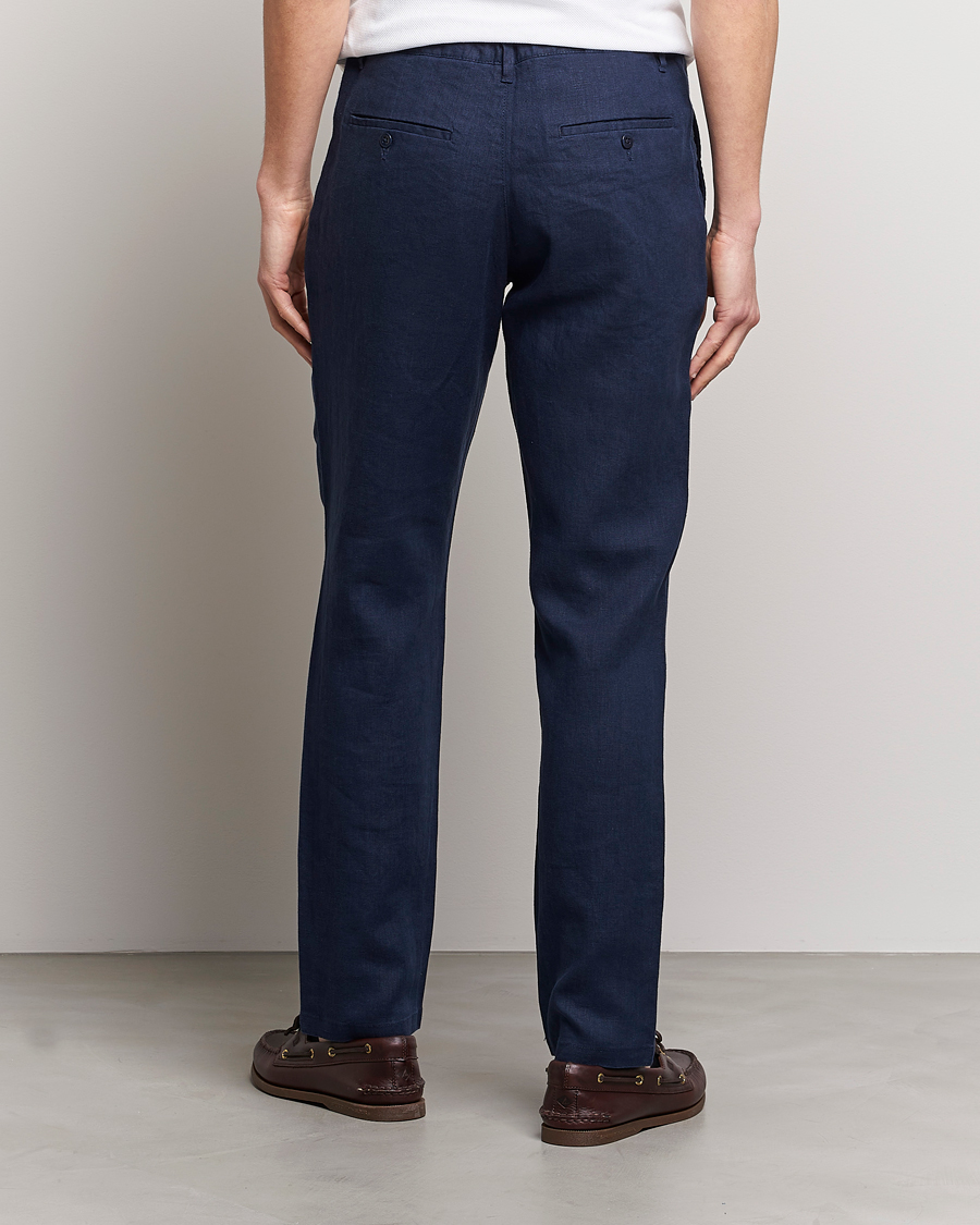 Men | Trousers | GANT | Relaxed Linen Drawstring Pants Marine