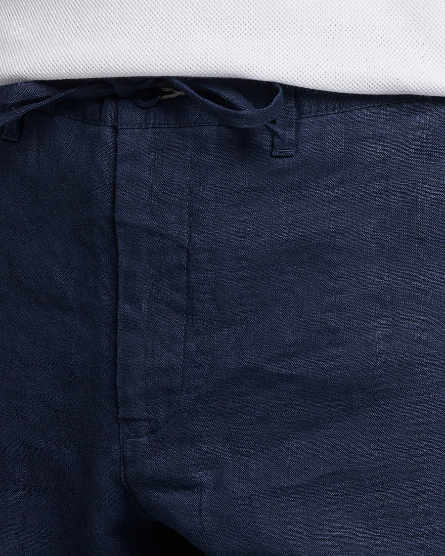 Men | Trousers | GANT | Relaxed Linen Drawstring Pants Marine