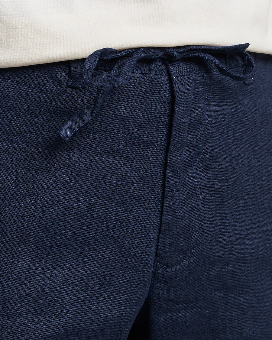 Men | Shorts | GANT | Relaxed Linen Drawstring Shorts Marine