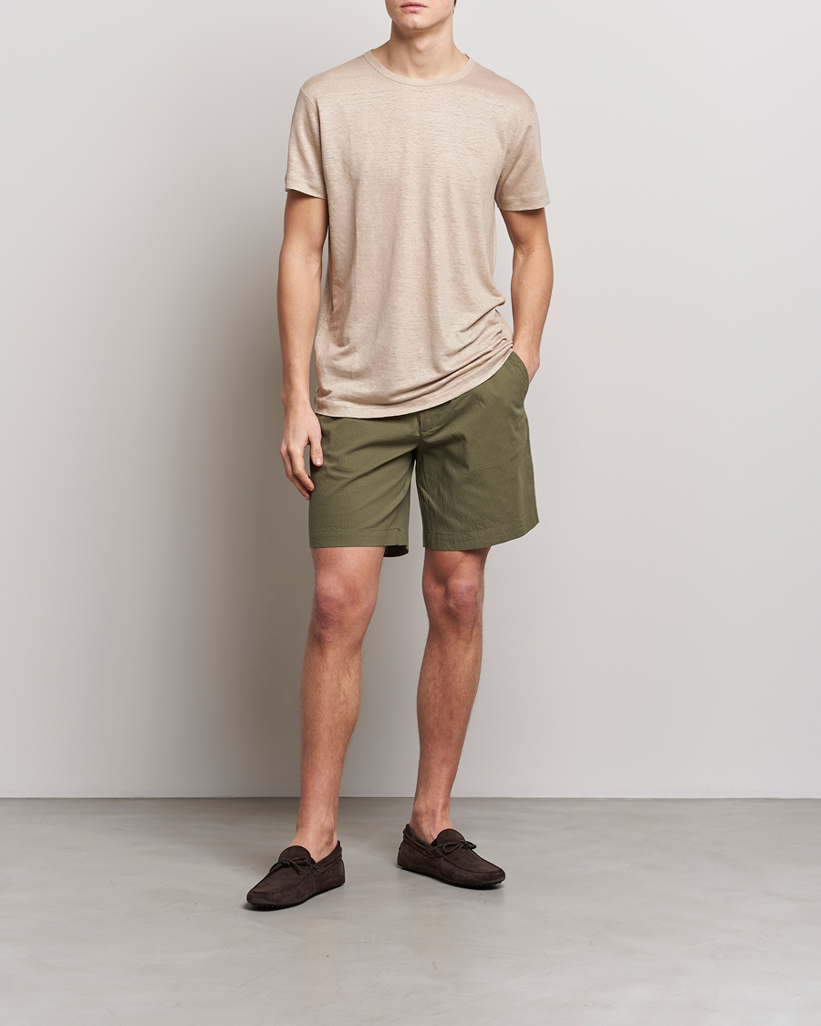Men | Shorts | GANT | Seersucker Drawstring Shorts Racing Green