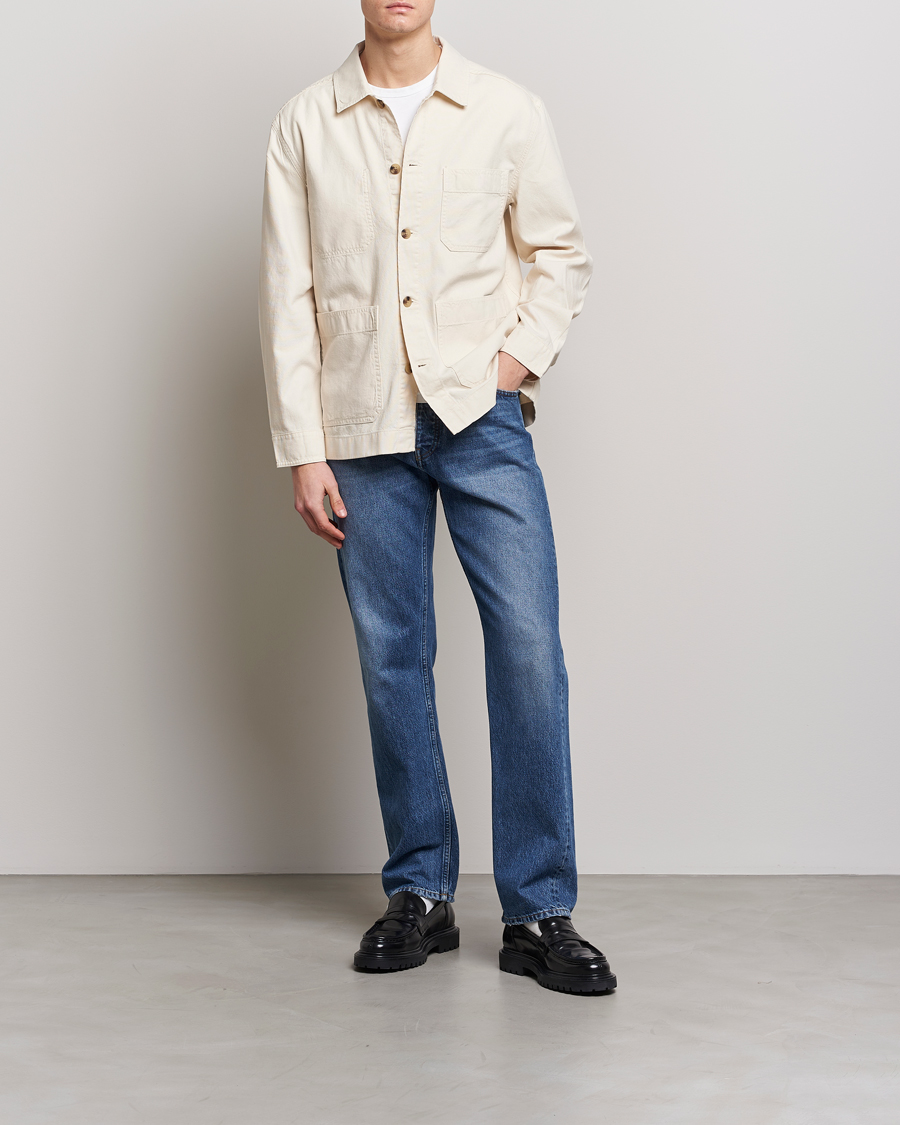 Men | Shirts | GANT | Garment Dyed Cotton/Linen Overshirt Ecru