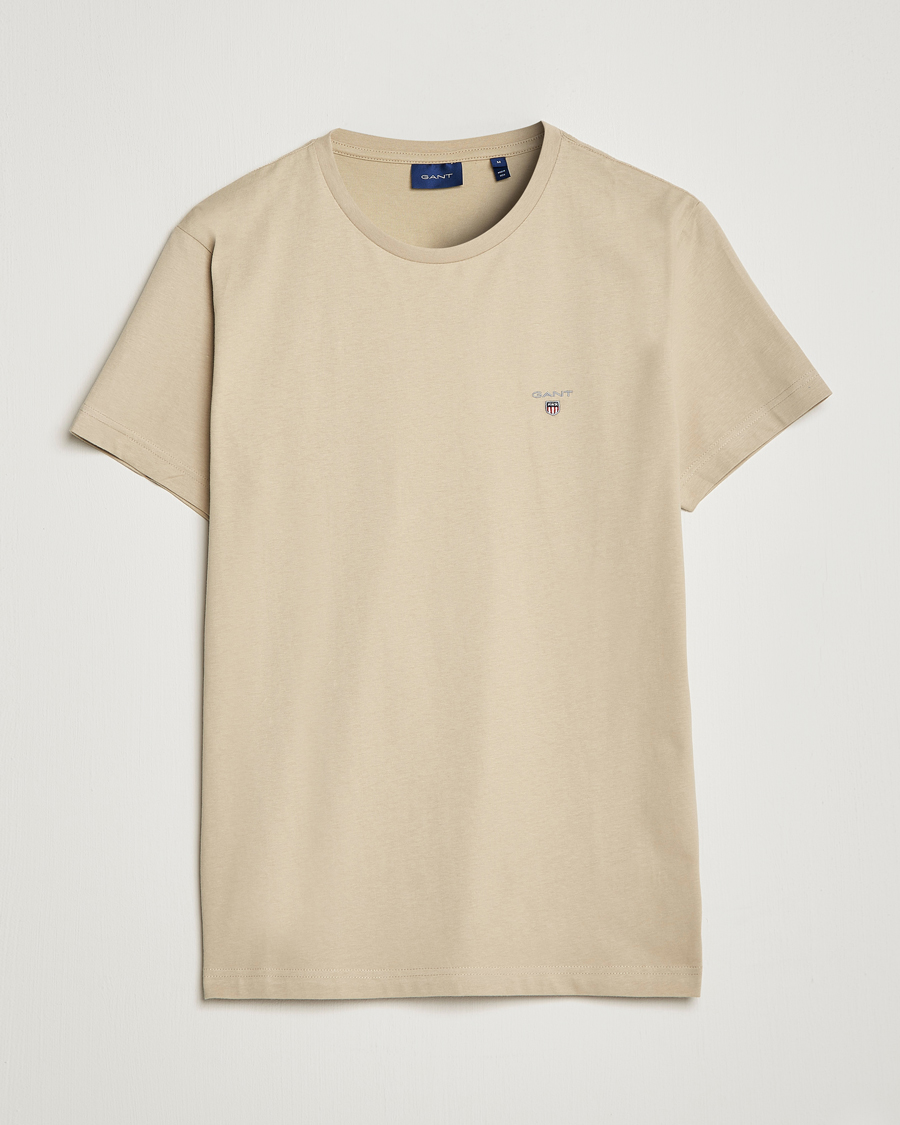 Men | T-Shirts | GANT | The Original T-Shirt Concrete Beige