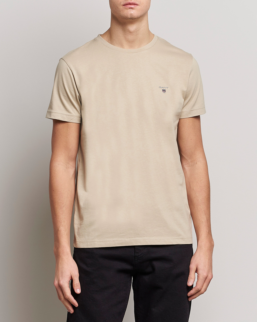Men | T-Shirts | GANT | The Original T-Shirt Concrete Beige