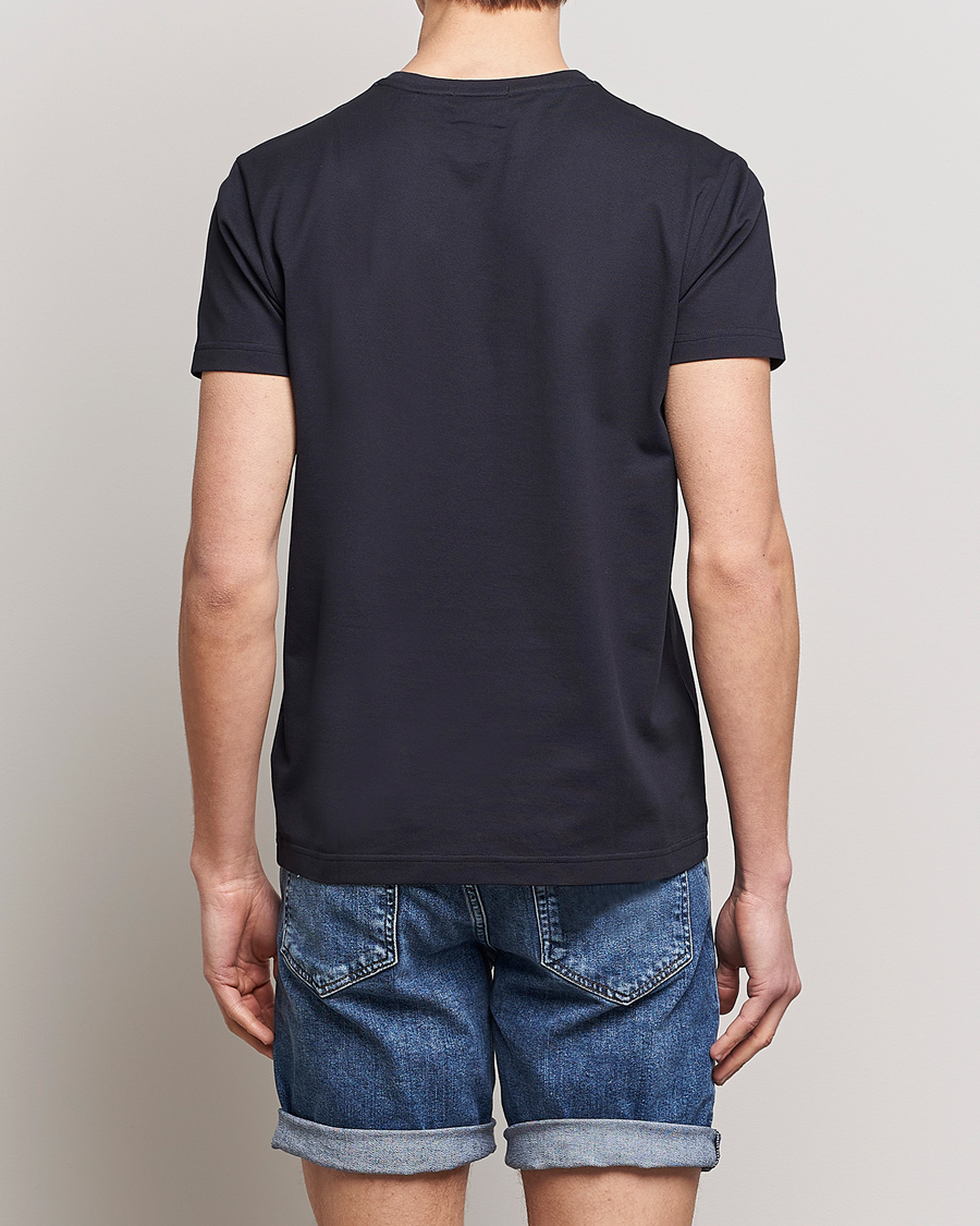 Men | T-Shirts | GANT | Cotton Pique Crew Neck T-Shirt Black