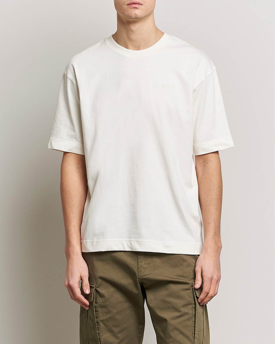 Men |  | GANT | Icon Crew Neck T-Shirt Cream