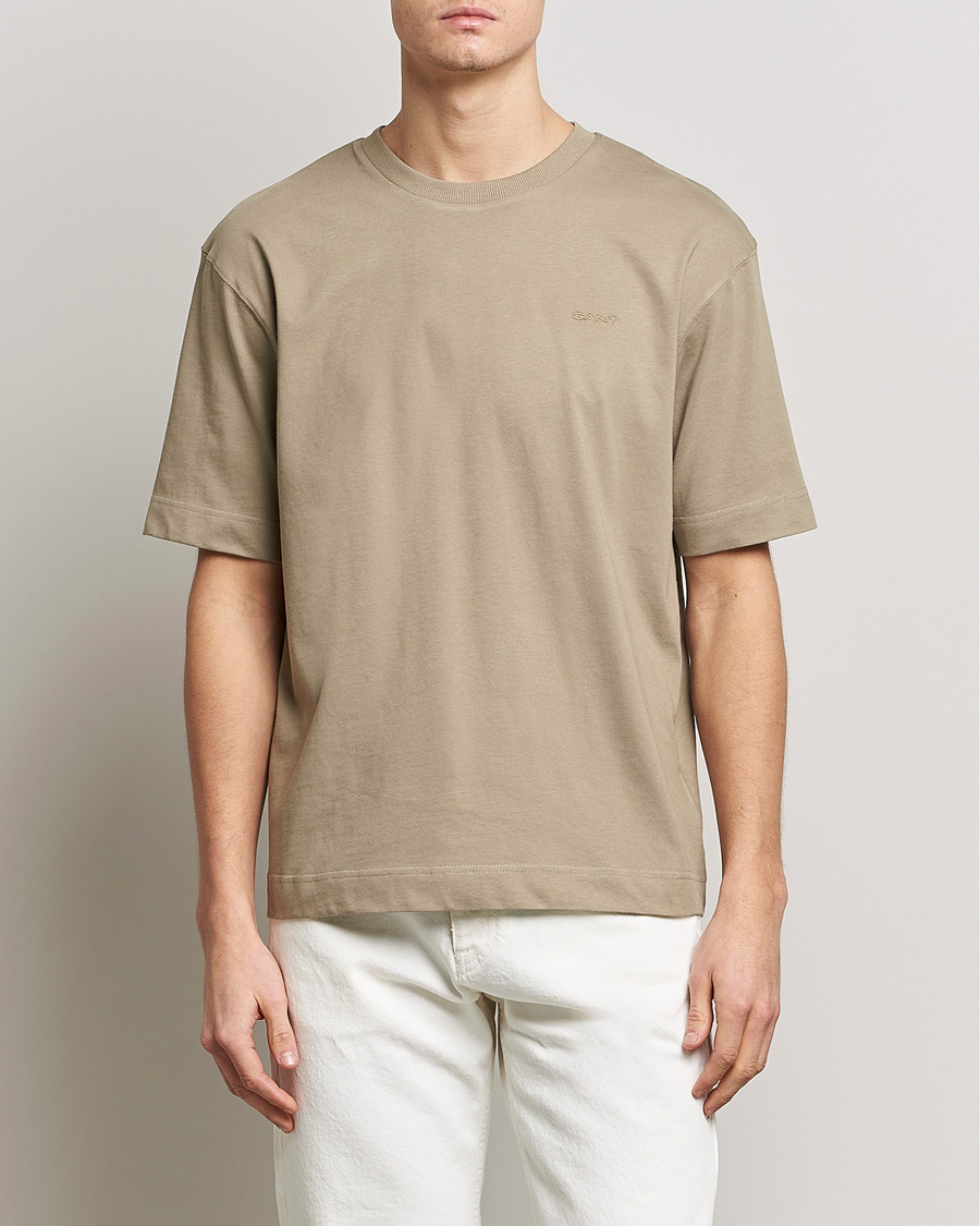 Men |  | GANT | Icon Crew Neck T-Shirt Taupe Beige