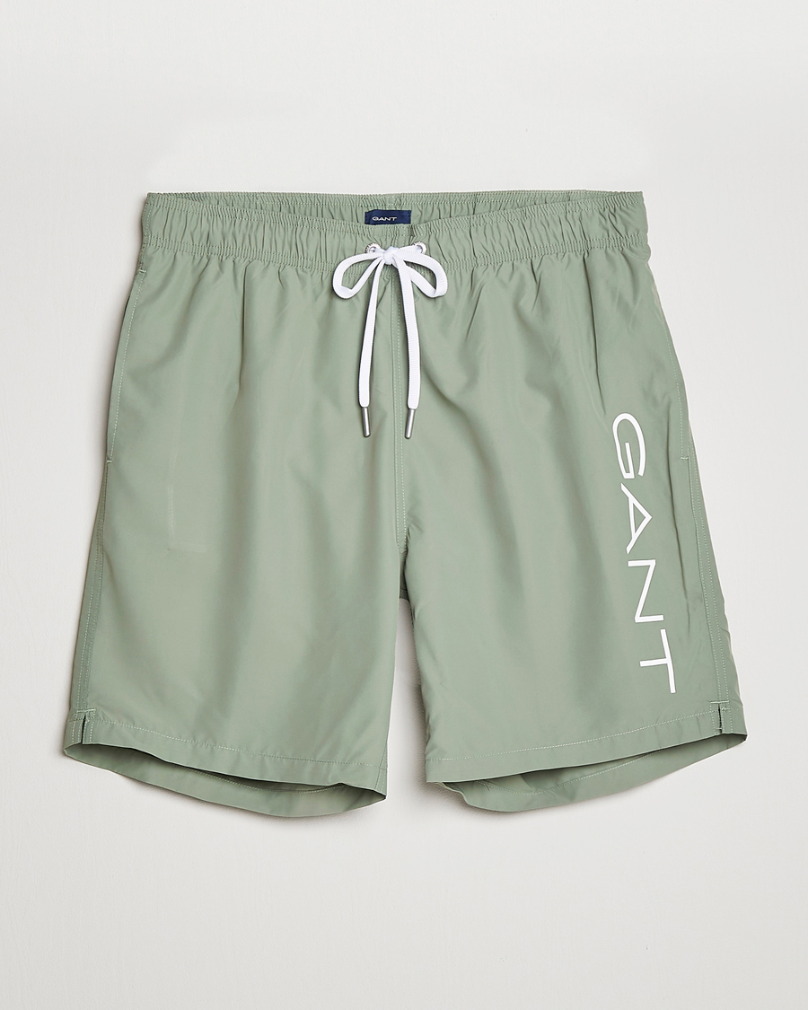 Men | Swimwear | GANT | Lightweight Logo Swimshorts Calamata Green
