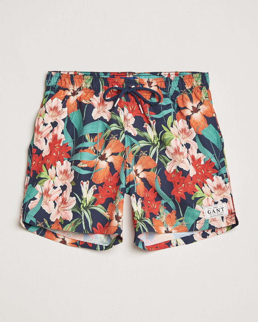 Men | Swimwear | GANT | Printed Flower Swimshorts Marine Multi