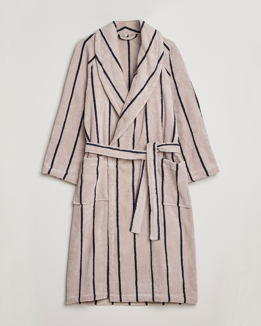 Men | Pyjamas & Robes | GANT | Striped Robe Putty