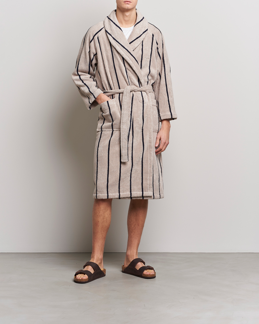 Men | Pyjamas & Robes | GANT | Striped Robe Putty