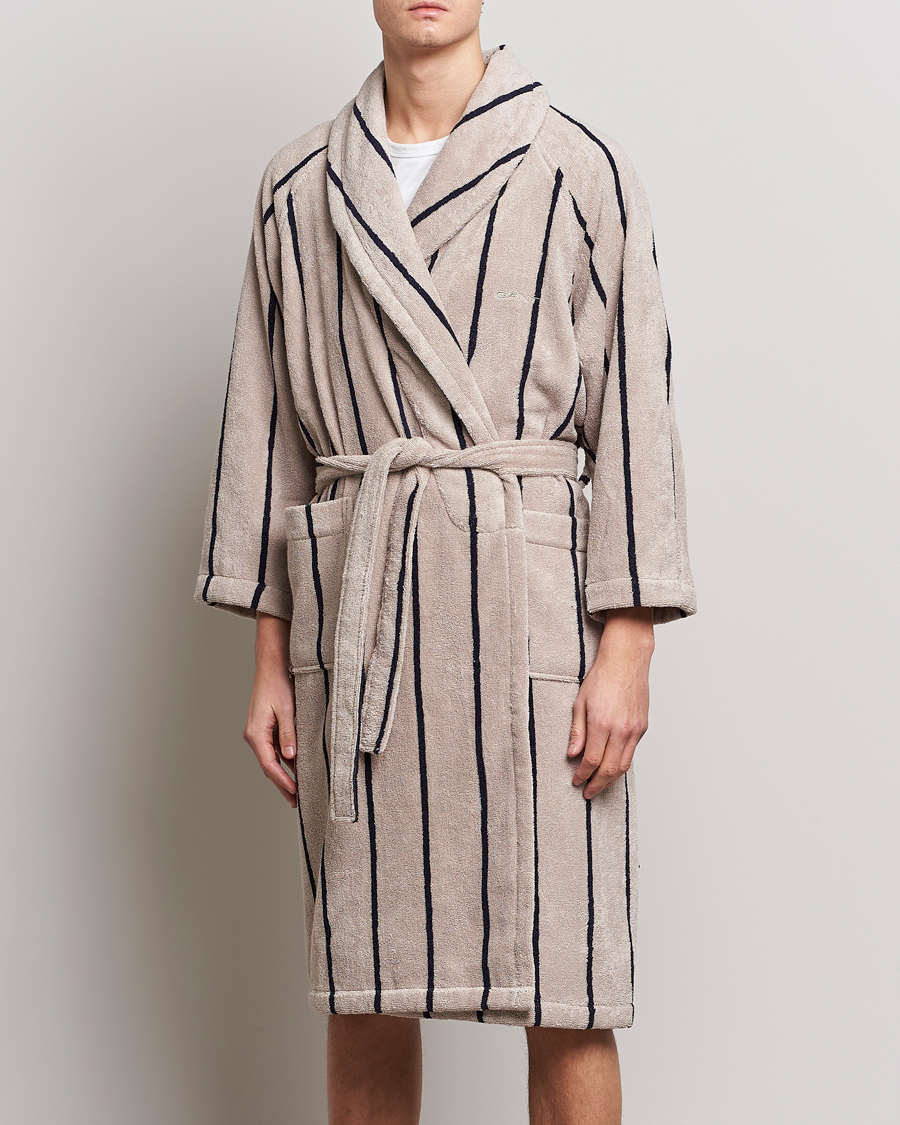 Men | Pyjamas & Robes | GANT | Striped Robe Putty