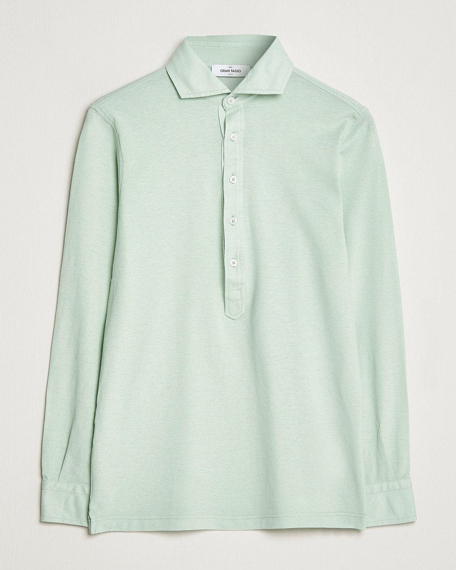 Men | Shirts | Gran Sasso | Popover Shirt Light Green