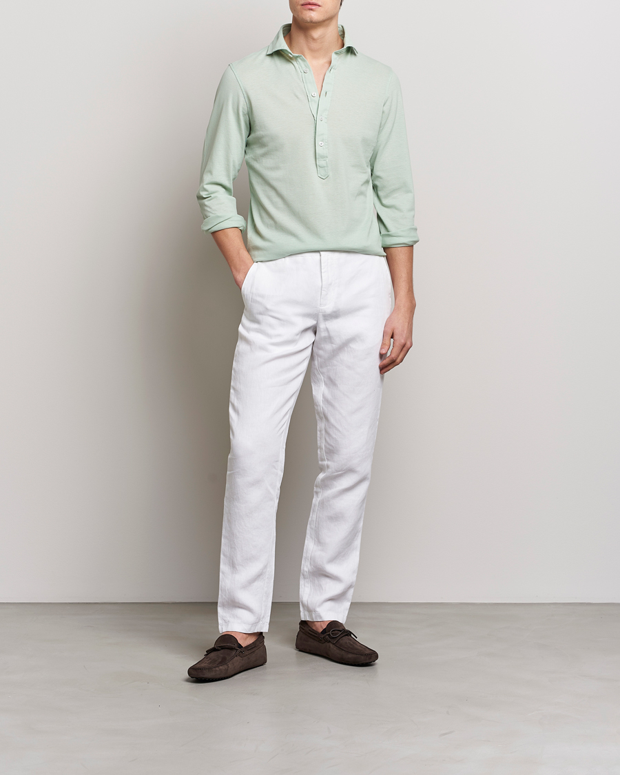 Men | Shirts | Gran Sasso | Popover Shirt Light Green