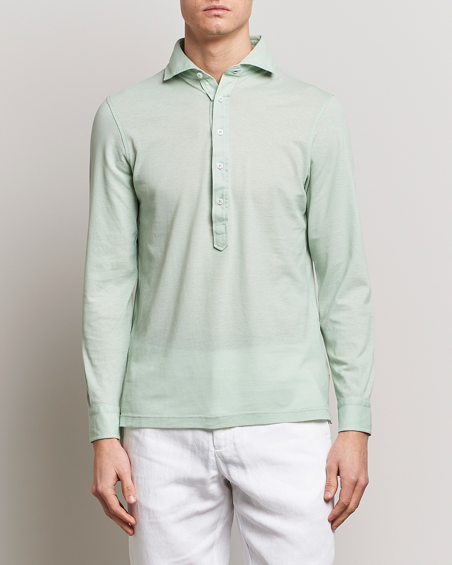 Men | Clothing | Gran Sasso | Popover Shirt Light Green