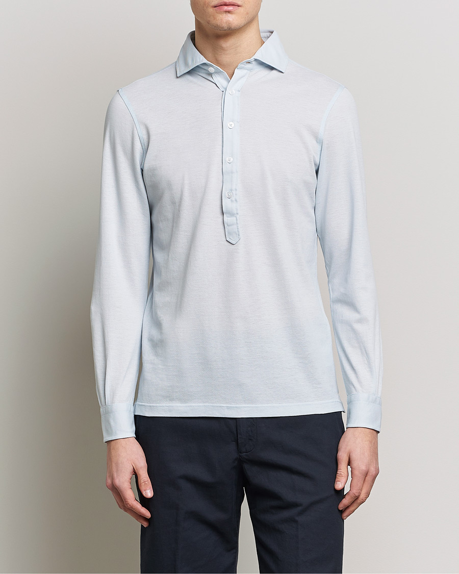 Men | Casual Shirts | Gran Sasso | Popover Shirt Light Blue
