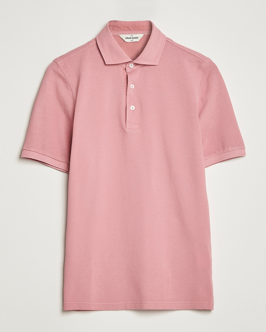 Men | Polo Shirts | Gran Sasso | Washed Polo Pink