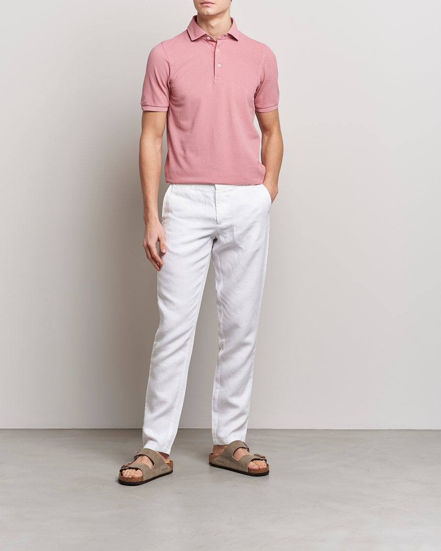 Men | Polo Shirts | Gran Sasso | Washed Polo Pink