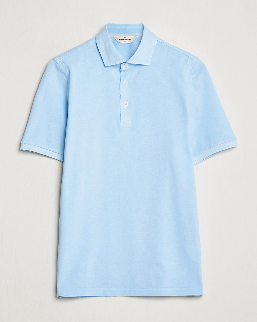 Men | Polo Shirts | Gran Sasso | Washed Polo Light Blue