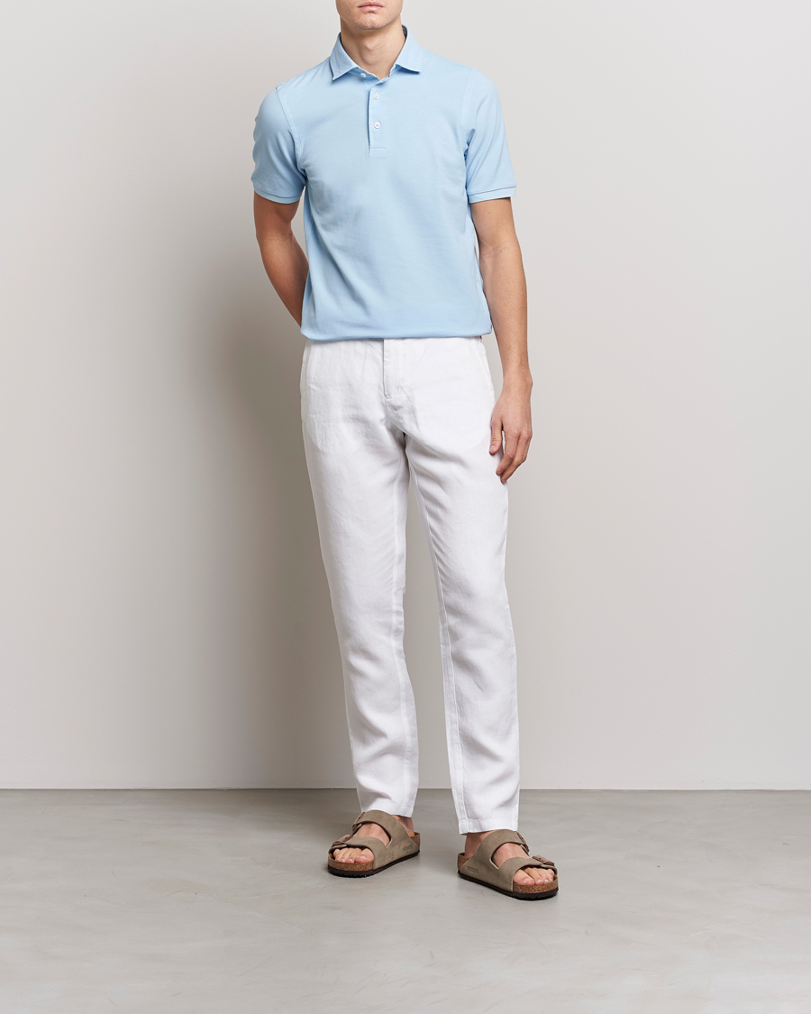 Men | Polo Shirts | Gran Sasso | Washed Polo Light Blue