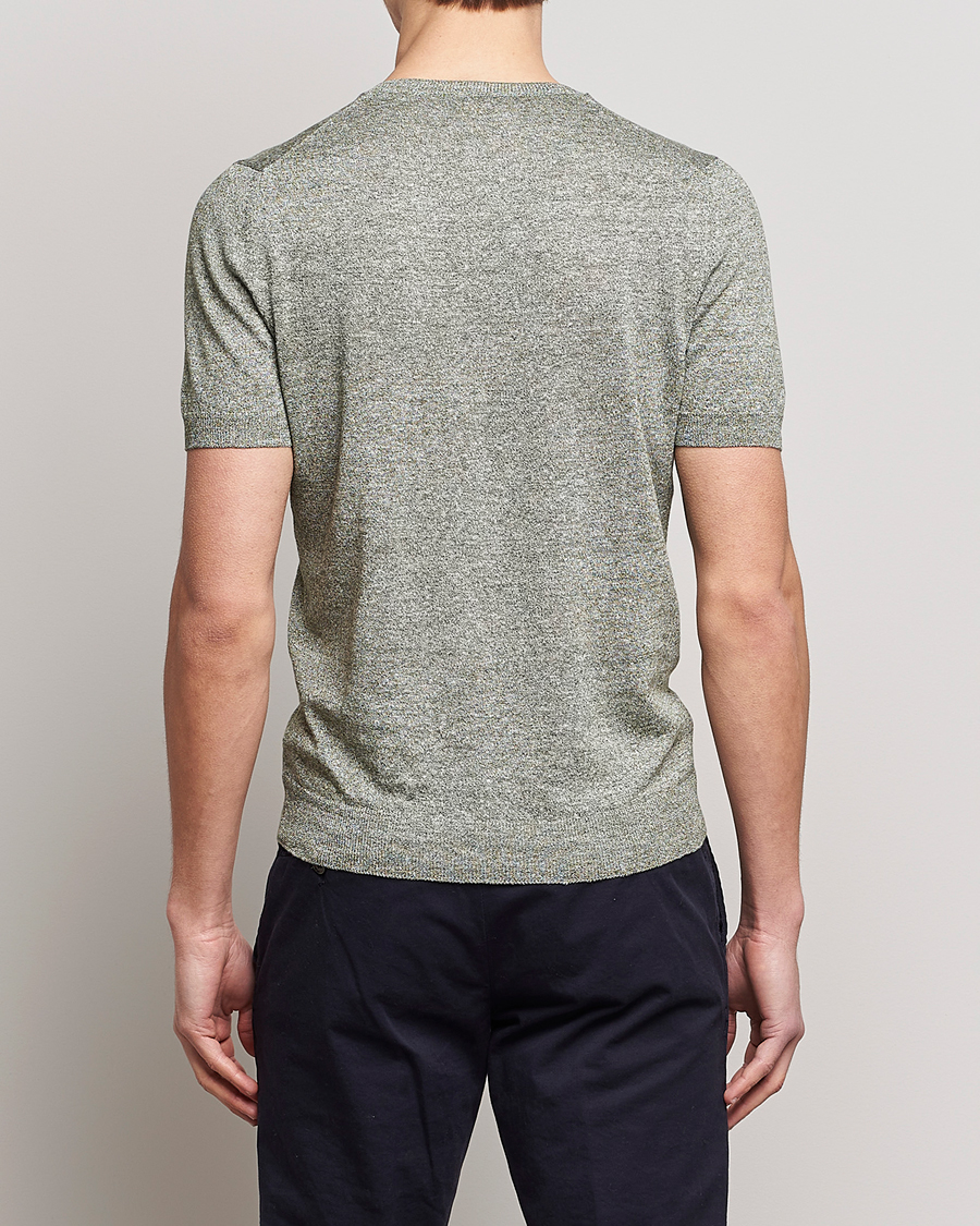 Men | T-Shirts | Gran Sasso | Cotton/Linen Knitted Tee Green