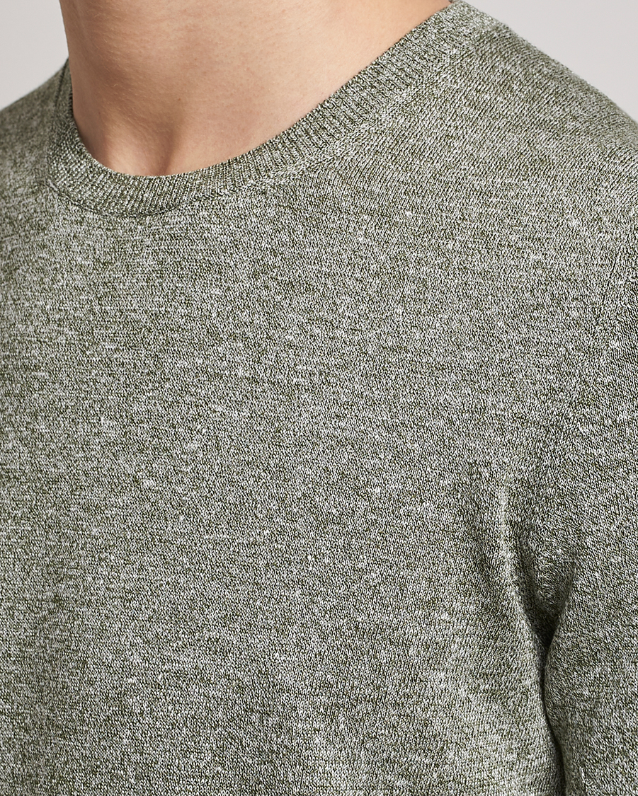 Men | T-Shirts | Gran Sasso | Cotton/Linen Knitted Tee Green
