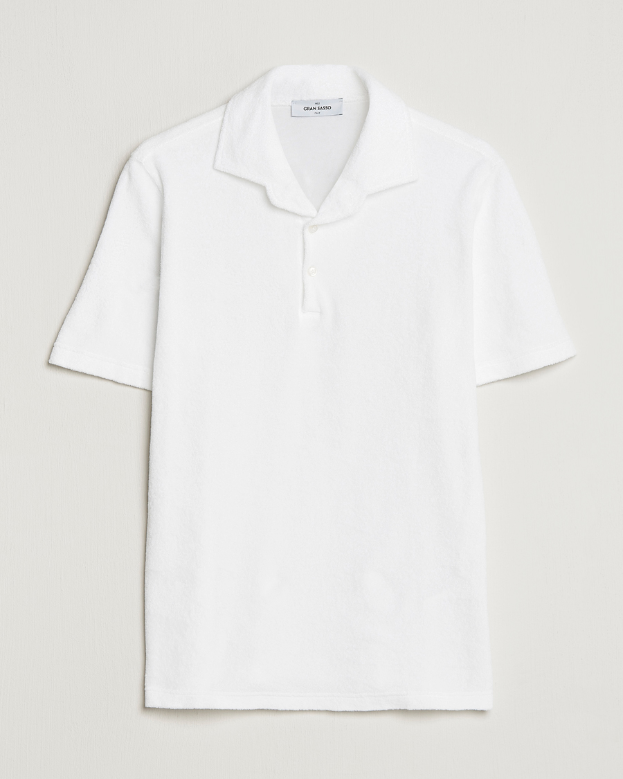 Men | Polo Shirts | Gran Sasso | Cotton Terry Polo White