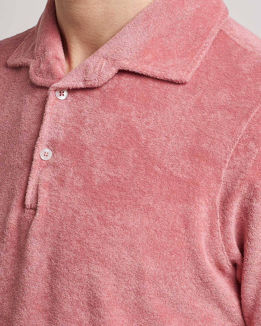 Men | Polo Shirts | Gran Sasso | Cotton Terry Polo Washed Pink