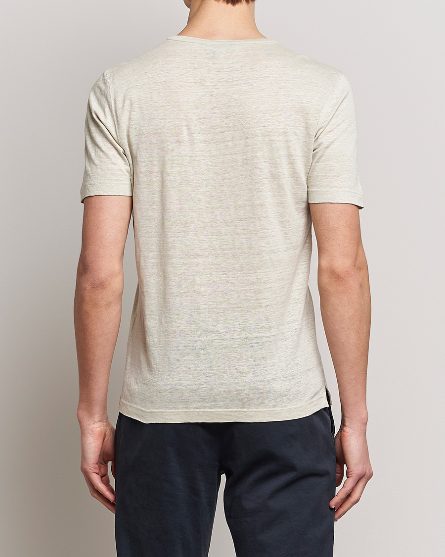 Men | T-Shirts | Gran Sasso | Washed Linen Tee Beige