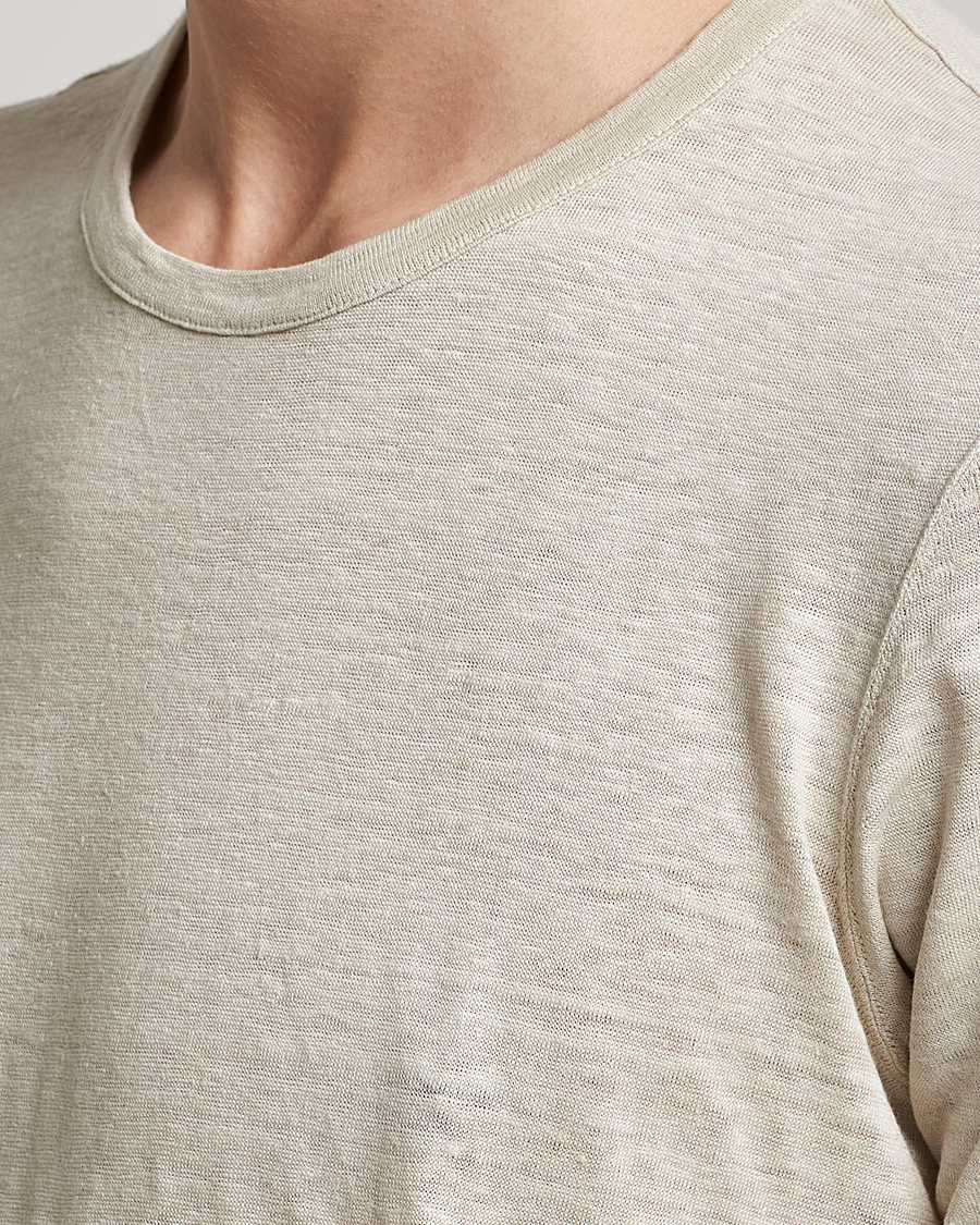Men | T-Shirts | Gran Sasso | Washed Linen Tee Beige