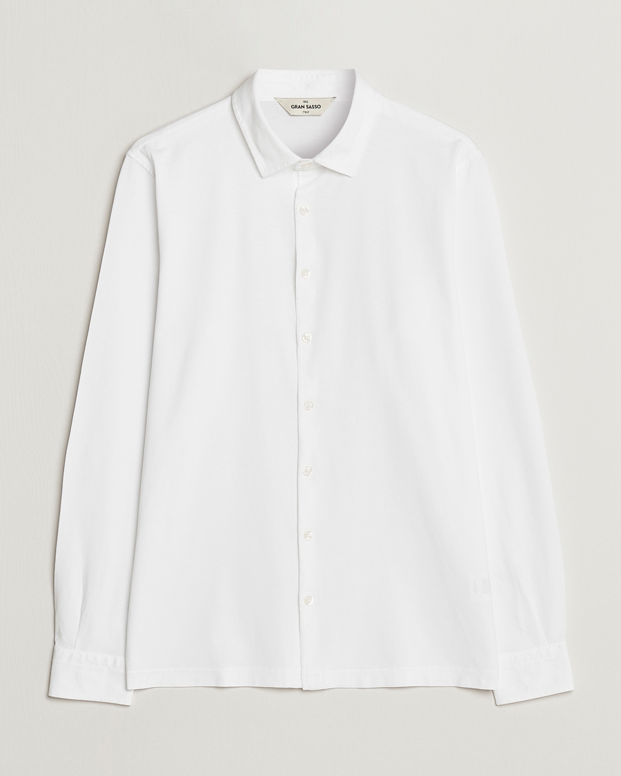 Men | Shirts | Gran Sasso | Washed Cotton Jersey Shirt White