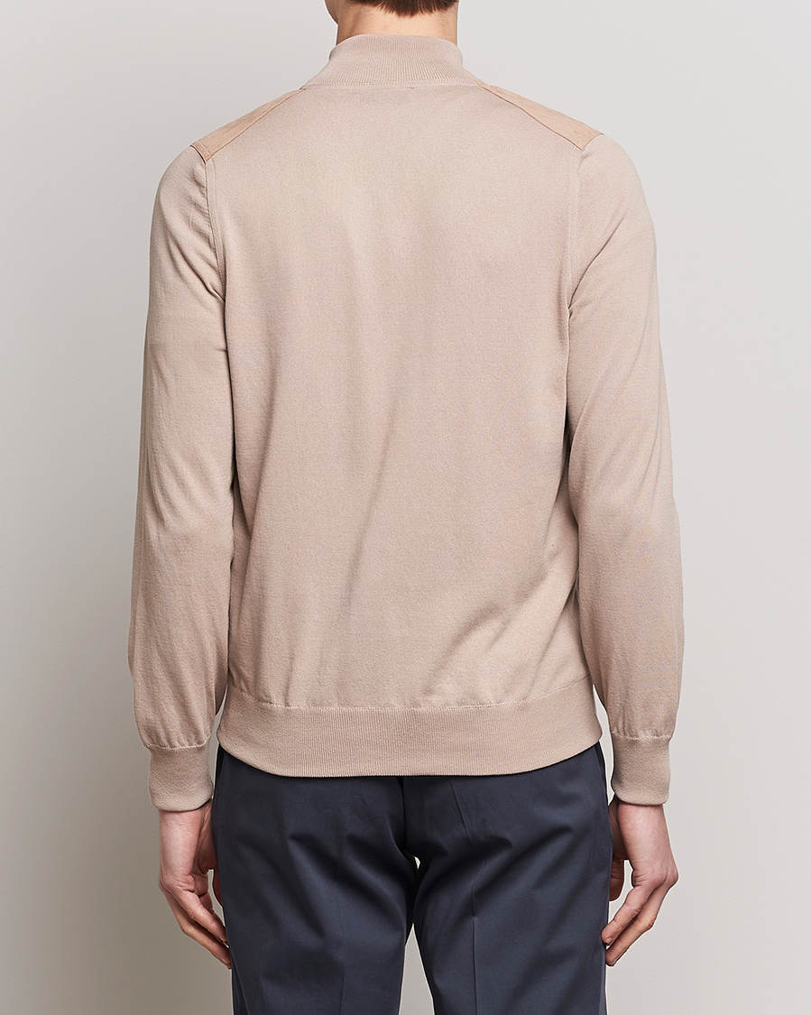 Men | Sweaters & Knitwear | Gran Sasso | Knitted Cotton/Alcantara Full Zip Beige