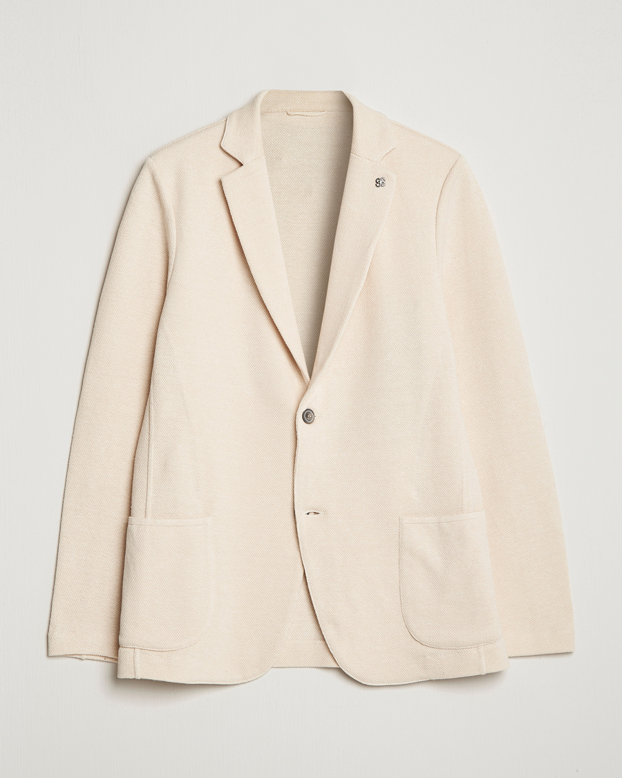 Men | Blazers | Gran Sasso | Structured Cotton/Linen Blazer Cream