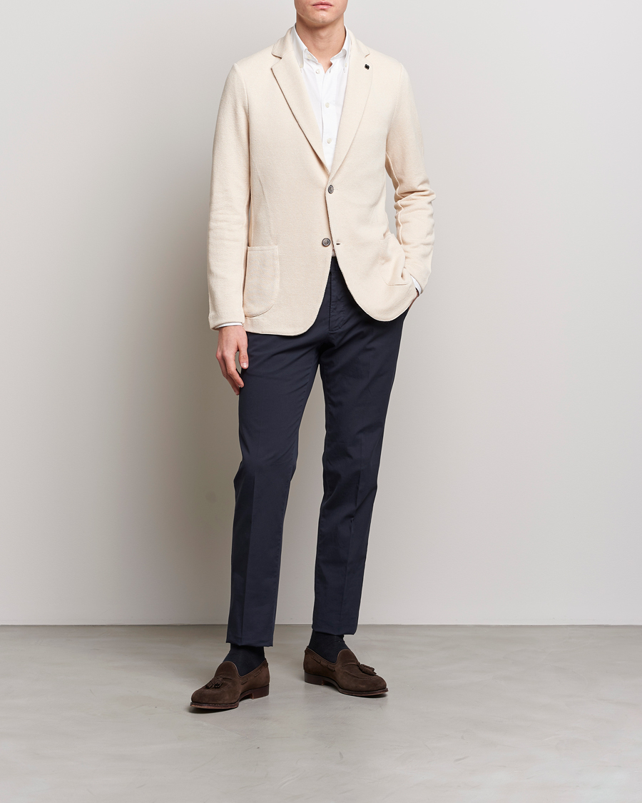 Men | Blazers | Gran Sasso | Structured Cotton/Linen Blazer Cream