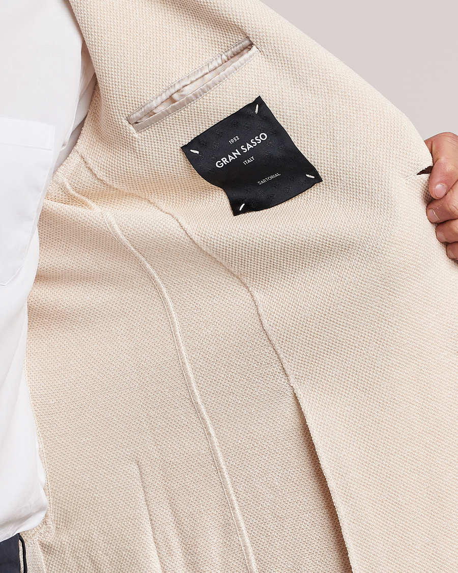 Men | Blazers | Gran Sasso | Structured Cotton/Linen Blazer Cream