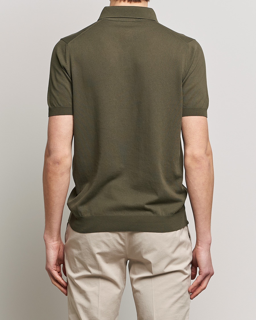 Men | Polo Shirts | Gran Sasso | Cotton Knitted Polo Dark Olive