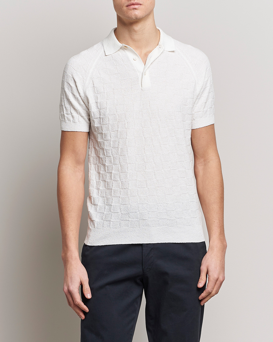 Gran Sasso Structured Terry Polo White at CareOfCarl.com