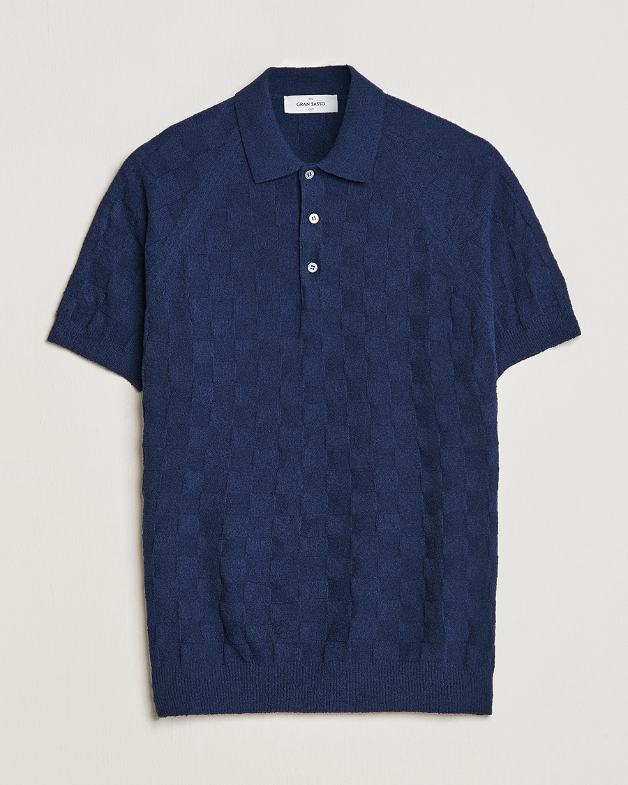 Men | Polo Shirts | Gran Sasso | Structured Terry Polo Navy