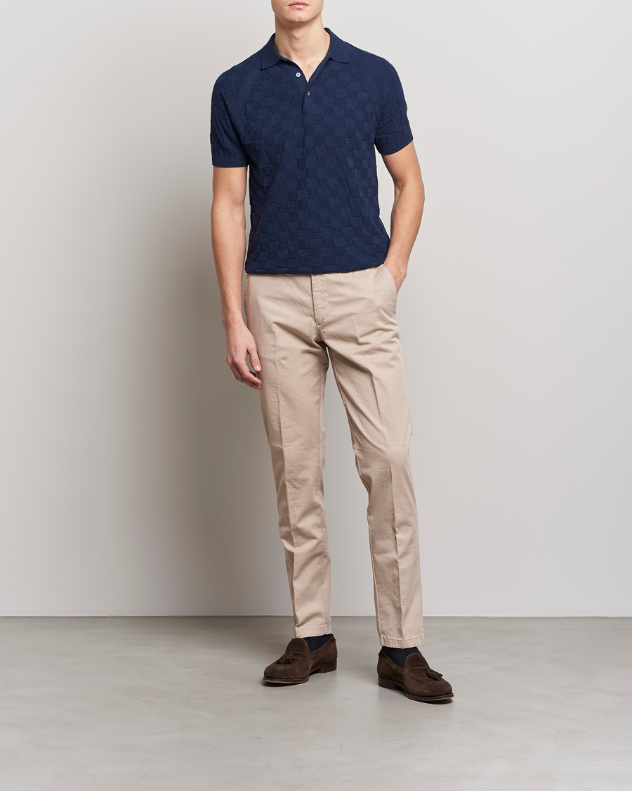 Men | Polo Shirts | Gran Sasso | Structured Terry Polo Navy