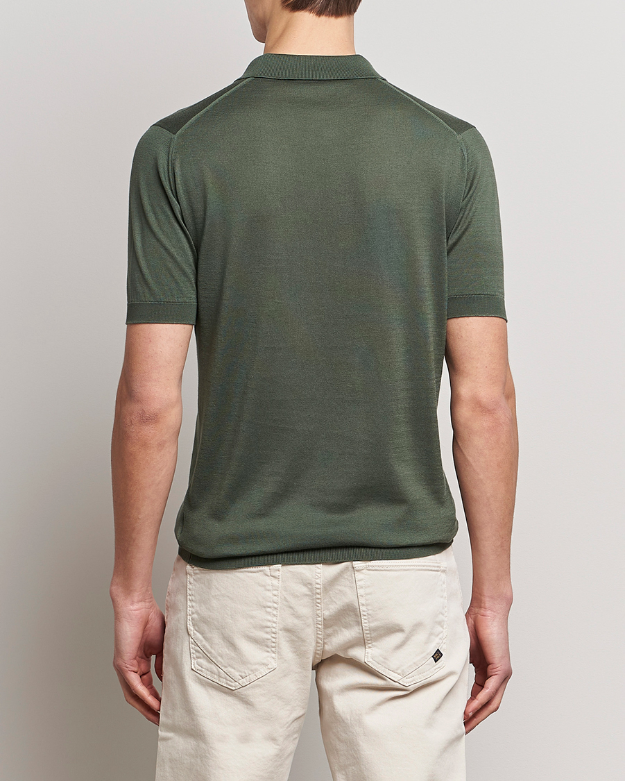 Men | Polo Shirts | John Smedley | Adrian Slim Fit Sea Island Polo Palm Green