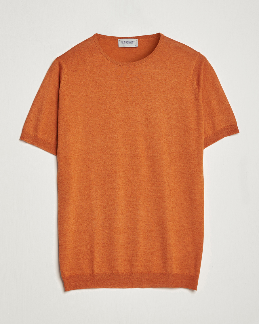 Men | T-Shirts | John Smedley | Belden Wool/Cotton T-Shirt Amber