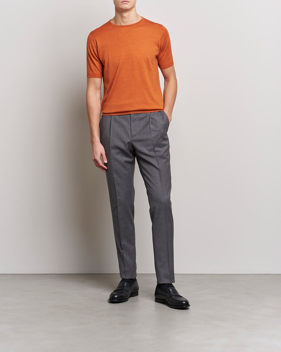 Men | T-Shirts | John Smedley | Belden Wool/Cotton T-Shirt Amber