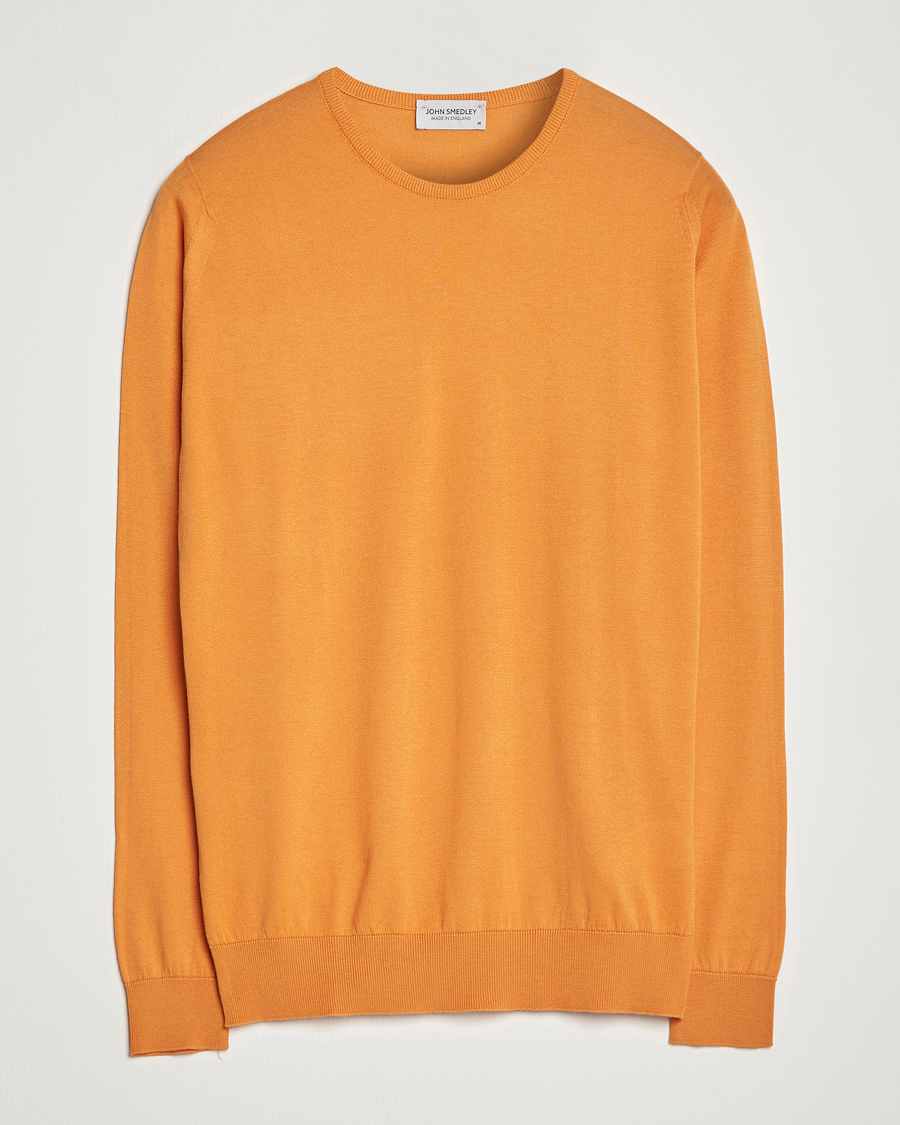 Men | Sweaters & Knitwear | John Smedley | Hatfield Sea Island Crew Neck Mandarin Orange