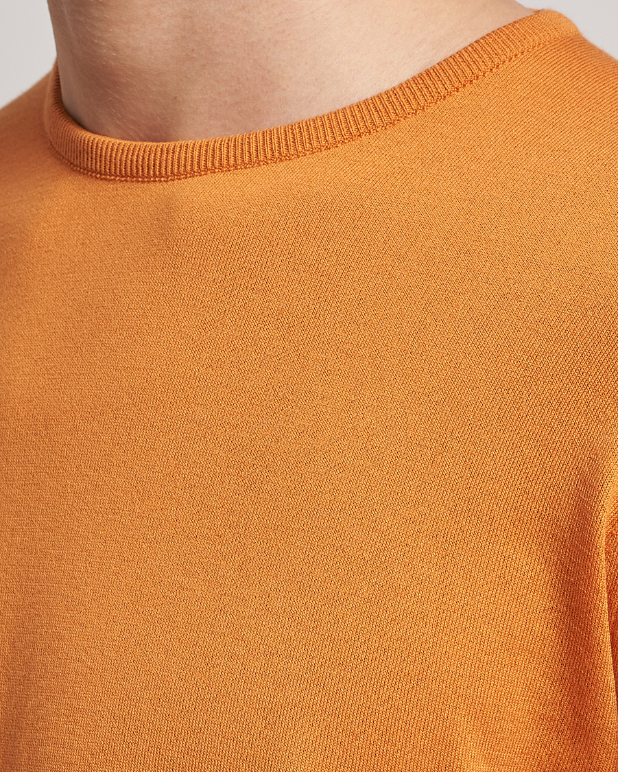 Men | Sweaters & Knitwear | John Smedley | Hatfield Sea Island Crew Neck Mandarin Orange