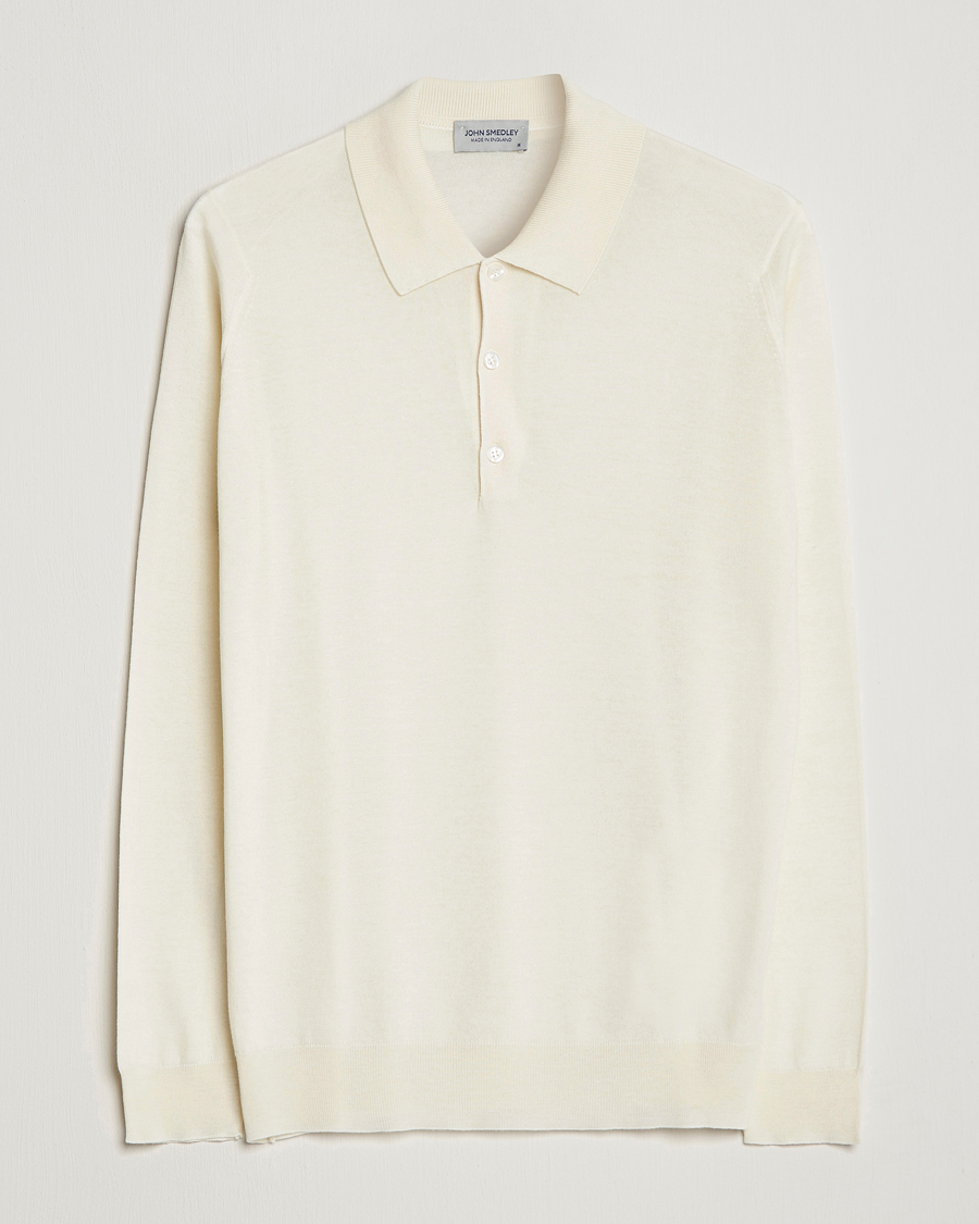 Men | Sweaters & Knitwear | John Smedley | Belper Wool/Cotton Polo Pullover Latte