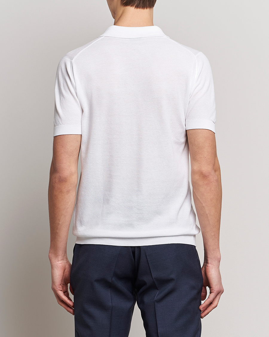 Men | Polo Shirts | John Smedley | Roth Structured Pique White